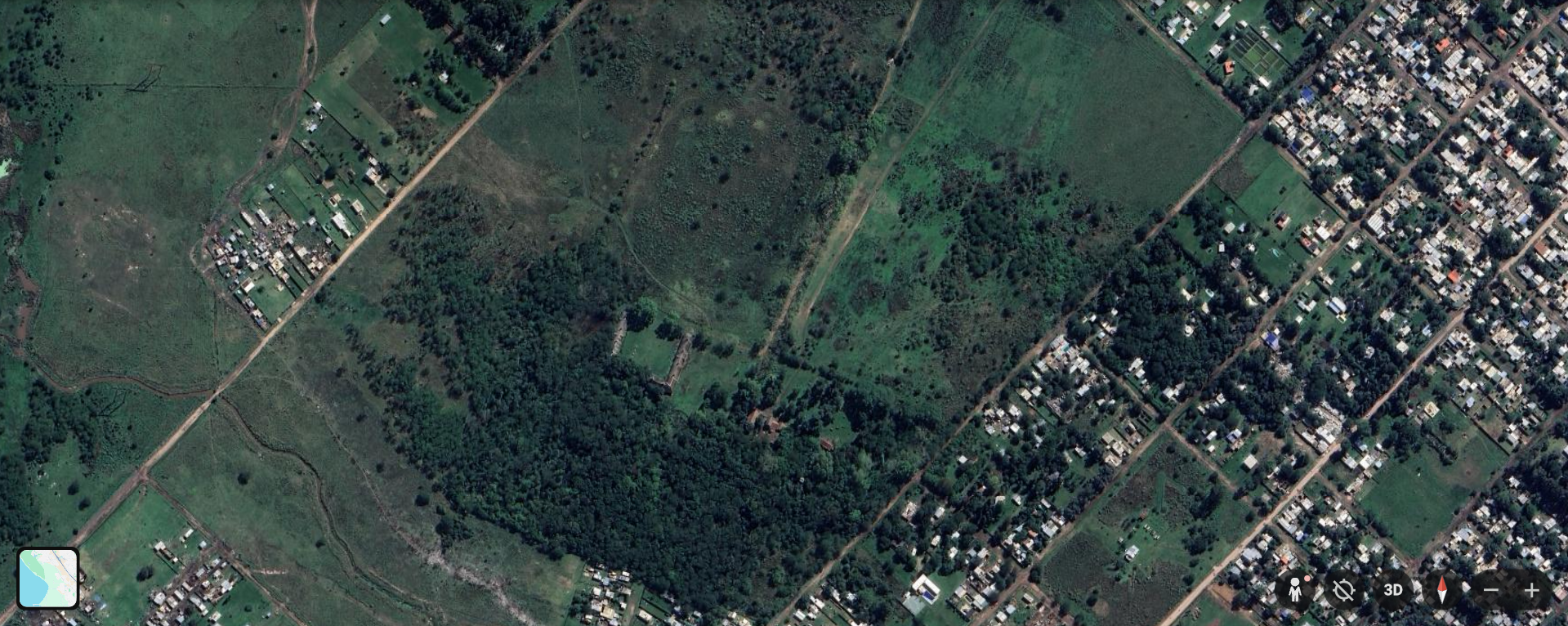 Vista satelital de las ruinas